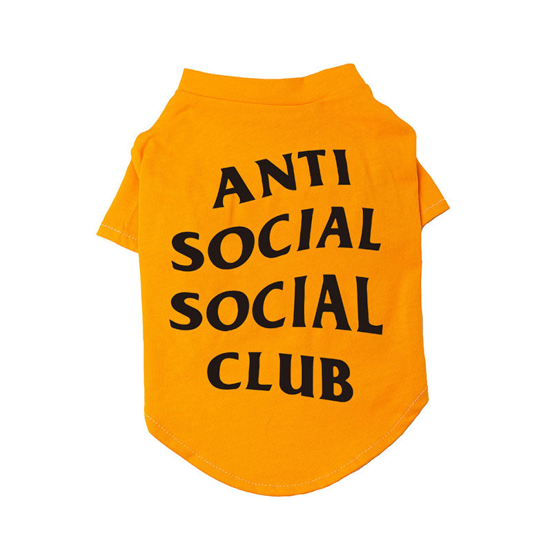 Anti Social Club T-Shirt for Pomeranian Trendy Dog Apparel
