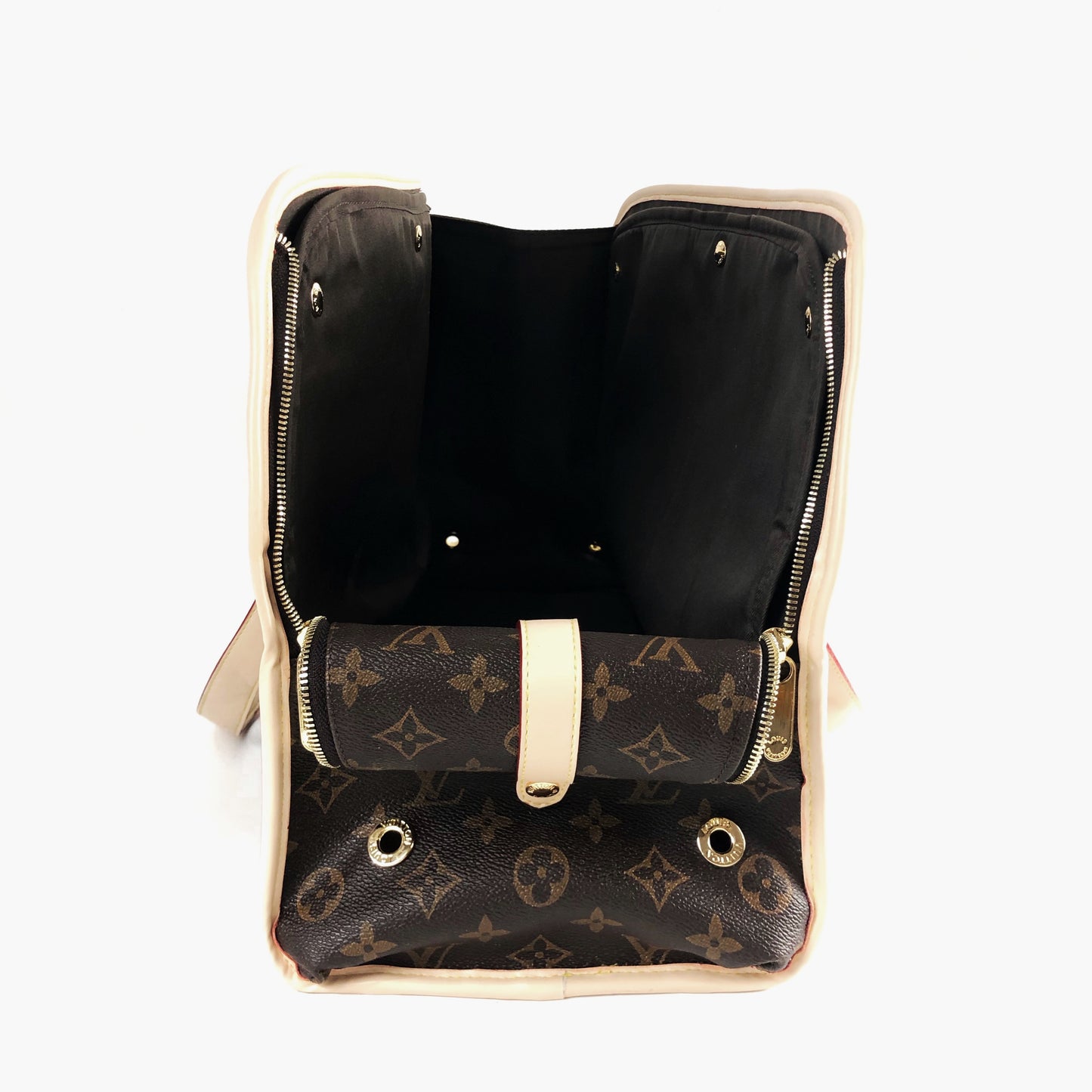 Chewy Vuitton Luxury Leather Dog Carrier