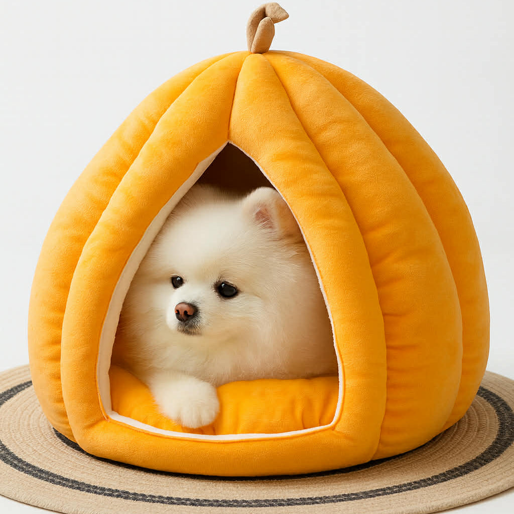 Pomeranian Pumpkin Soft Bed