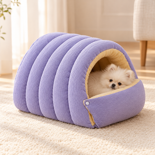 Carduroy Pomeranian Cave Bed