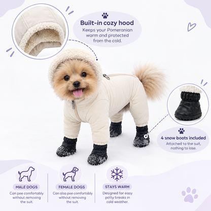 Pomeranian Winter Snowsuit with Boots