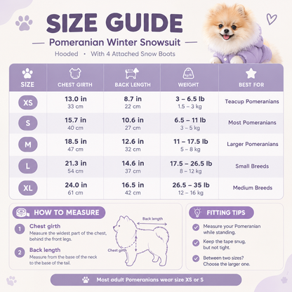 Pomeranian Winter Snowsuit with Boots