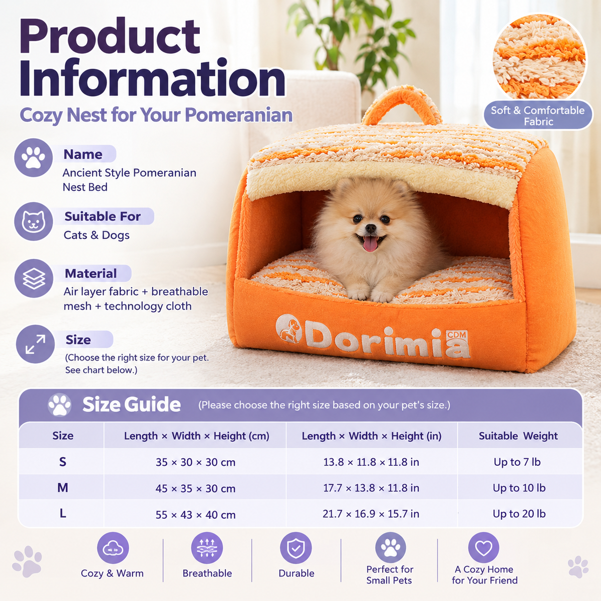 Pomeranian Cave Bed