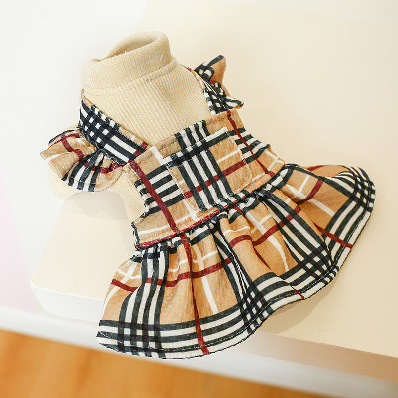British Plaid Dog Dress