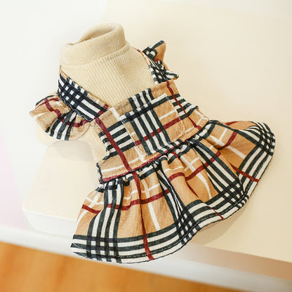 British Plaid Dog Dress